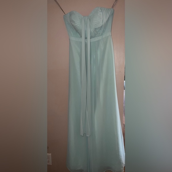 beautiful seafoam blue strapless dress size 6 - Picture 1 of 3